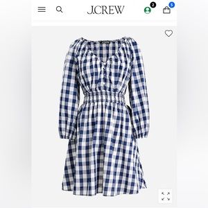 J Crew Button-up V-neck Long Sleeve Mini Dress size M